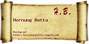 Hornung Betta névjegykártya